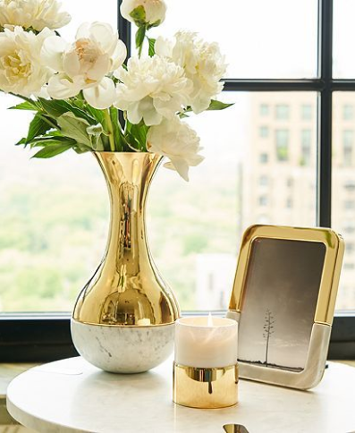 Anna NY DUAL VASE MARBLE*