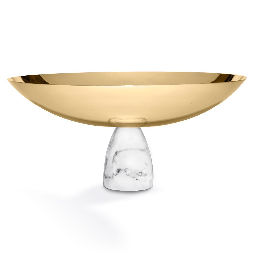 ANNA NY Coluna Fruit Bowl Marble & Gold/Silver