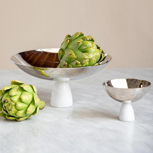ANNA NY Coluna Nut Bowl Marble & Silver/Gold