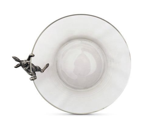 Climbing Bunny Glass Serving / Salad Bowl