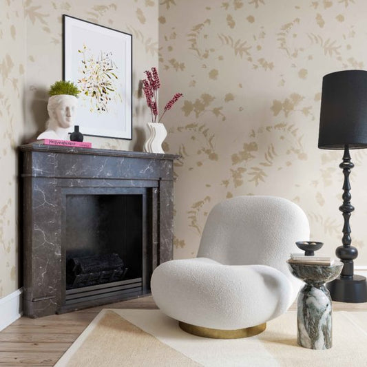 EMILY WHITE BOUCLE SWIVEL CHAIR