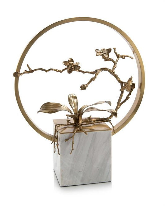 Antique Brass Table Top Orchid