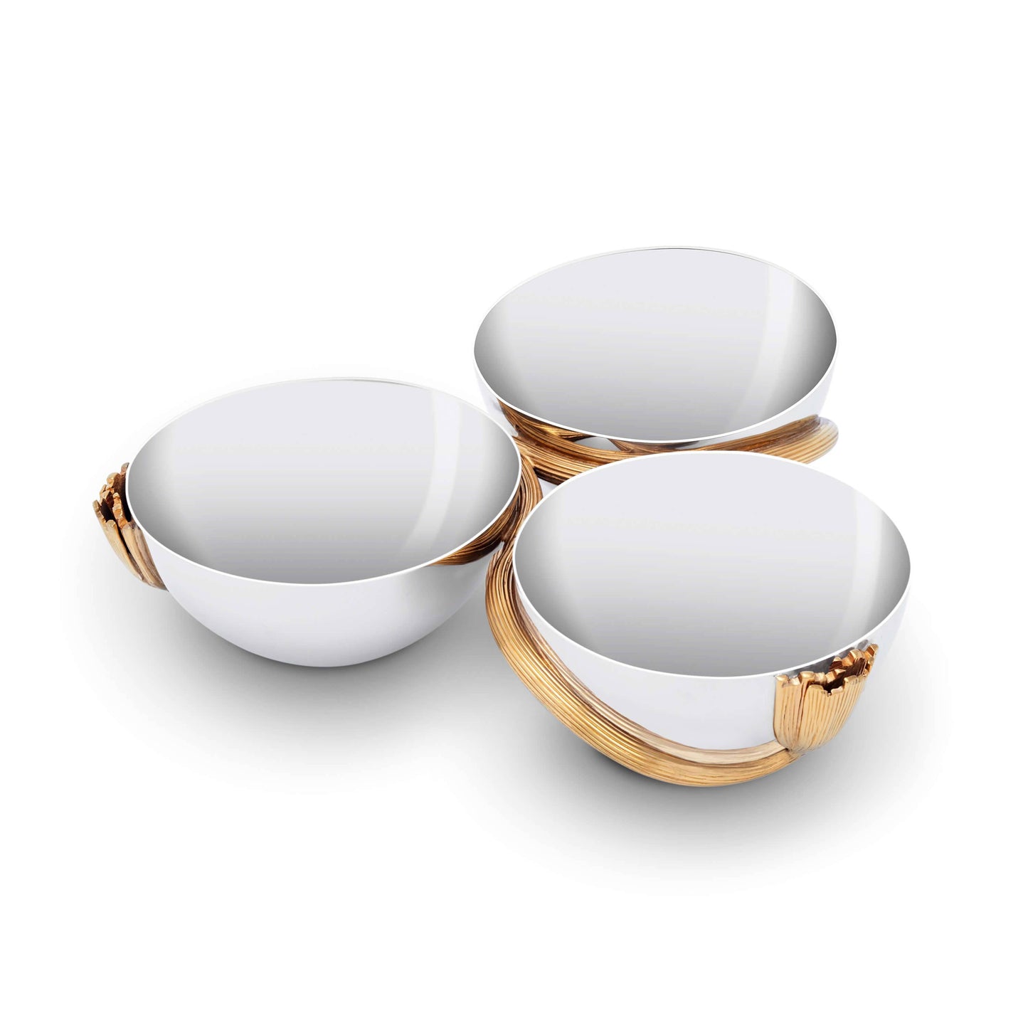 Deco Leaves Condiment Server-3 Section