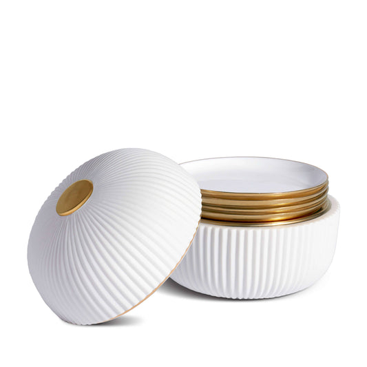 Ionic Box & Plates (Set of 4)